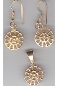 Brass Ear Ring + Pendent (Set) - plain - 18g