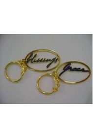 Oval Outline Keyring (set of 2)