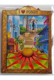 Fridge Magnets - I LOV PONDY - Metal Base