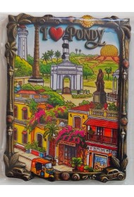 Fridge Magnets - I LOV PONDY - Metal Base