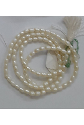 Pearl Mala Japa - (white) No 5 (oval) (small Beeds)