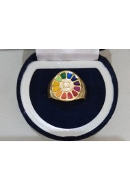 Thick Ring (brass) With The Mother's Symbol in Multicolour